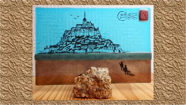 MONT SAINT-MICHEL Fusing Grisaille